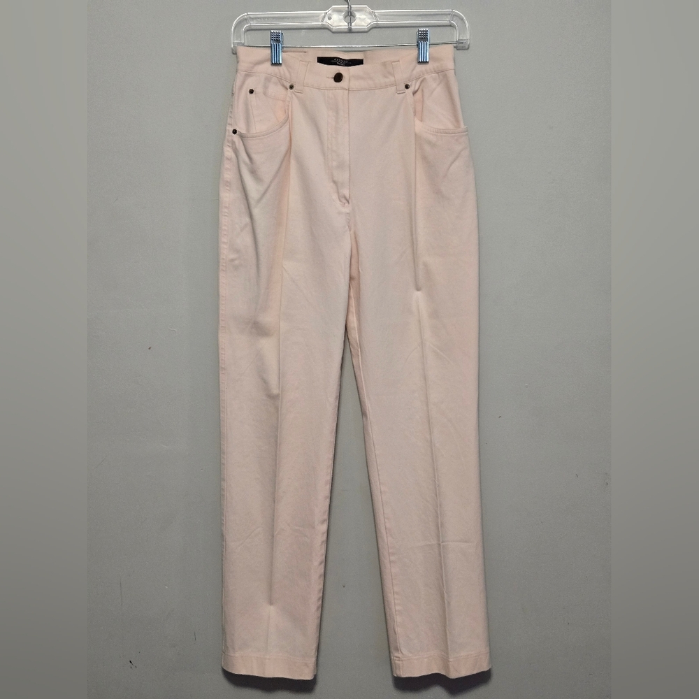 Max Mara Weekend Stretch Pink Straight Leg Pants Size 10 Made in Italy
